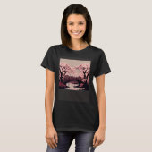 Cherry Blossom River and Bridge Artwork Stunning G Tシャツ (正面フル)