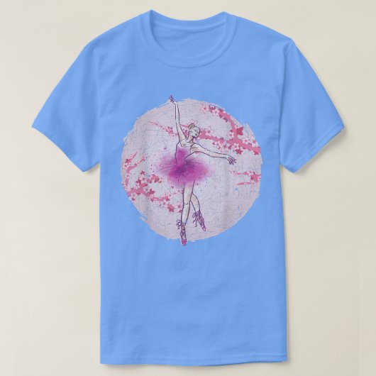 Cherry Blossom Sakura Ballerina En Pointe Dancing Tシャツ (デザイン正面)
