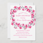 Cherry Blossom Sakura Flowers Baby shower 招待状 (正面)