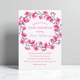 Cherry Blossom Sakura Flowers Baby shower 招待状