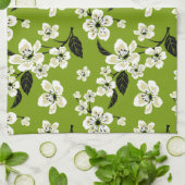 CHERRY BLOSSOM - SAKURA (MATCHA GREEN) キッチンタオル (折り畳み)