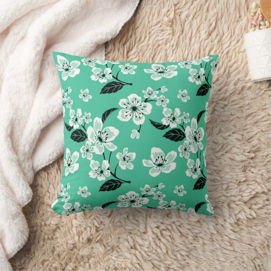 CHERRY BLOSSOM - SAKURA (MINT) クッション (ブランケット)