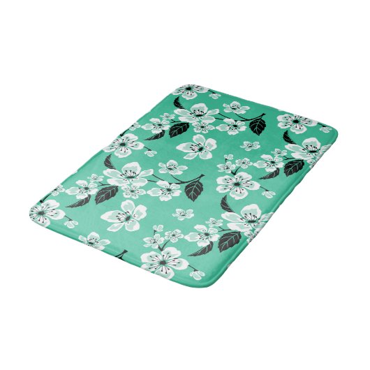 CHERRY BLOSSOM - SAKURA (MINT) バスマット (アングル)