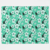 CHERRY BLOSSOM - SAKURA (MINT) フリースブランケット (正面(横))