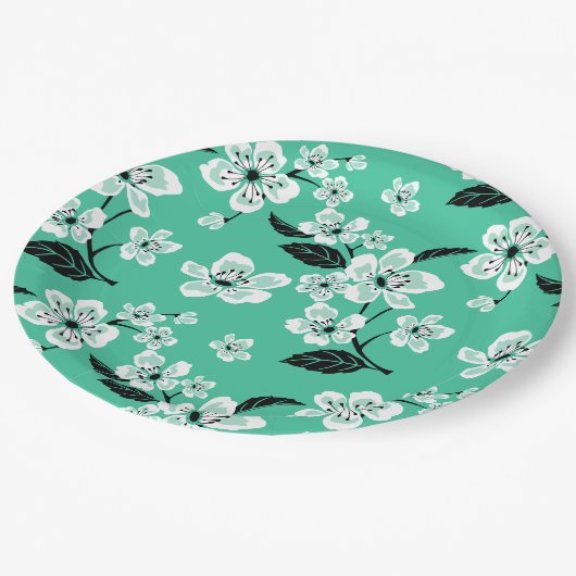 CHERRY BLOSSOM - SAKURA (MINT) ペーパープレート (アングル)