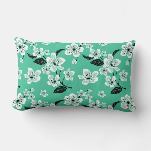 CHERRY BLOSSOM - SAKURA (MINT) ランバークッション (正面)
