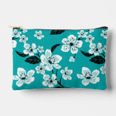 CHERRY BLOSSOM - SAKURA PATTERN IN TEAL アクセサリーポーチ (正面)