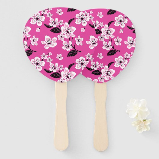 CHERRY BLOSSOM - SAKURA (PINK) ハンドファン (正面&裏面)