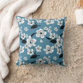 CHERRY BLOSSOM - SAKURA (SMOKY BLUE) クッション (ブランケット)