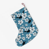 CHERRY BLOSSOM - SAKURA (SMOKY BLUE) スモールクリスマスストッキング (裏面 (吊り時))