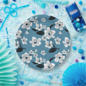 CHERRY BLOSSOM - SAKURA (SMOKY BLUE) ペーパープレート (パーティー)