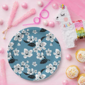 CHERRY BLOSSOM - SAKURA (SMOKY BLUE) ペーパープレート (パーティー)