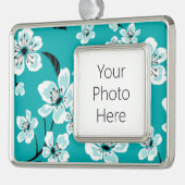 CHERRY BLOSSOM - SAKURA (TEAL) シルバープレートフレームオーナメント (左)