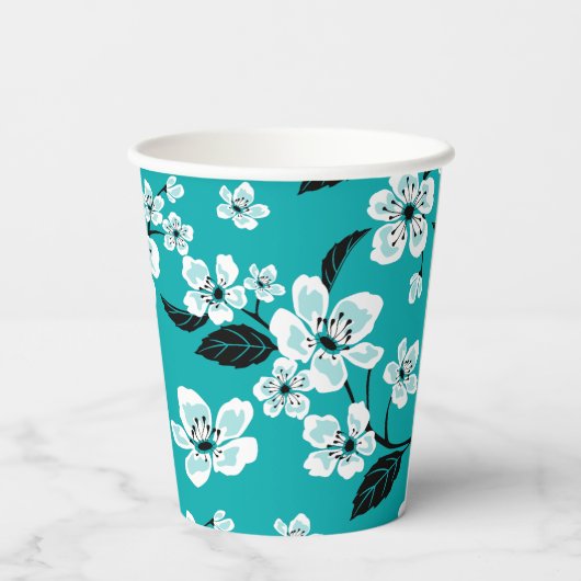 CHERRY BLOSSOM - SAKURA (TEAL) 紙コップ (裏面)