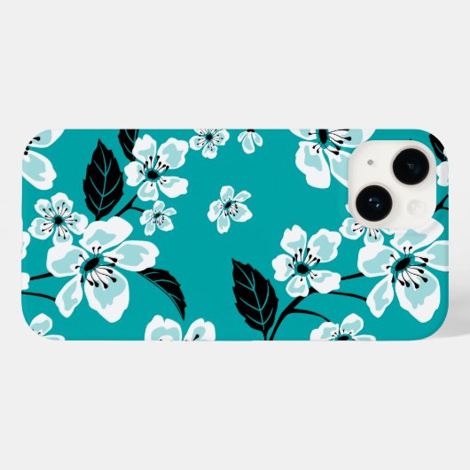 CHERRY BLOSSOM - SAKURA (TEAL) Case-Mate iPhoneケース (裏面 (横))