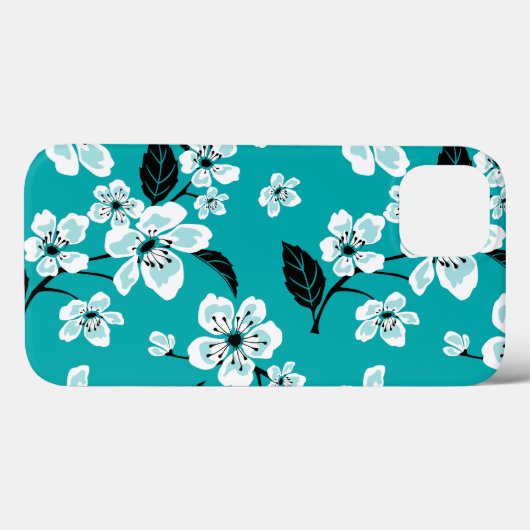 CHERRY BLOSSOM - SAKURA (TEAL) Case-Mate iPhoneケース (裏面 (横))