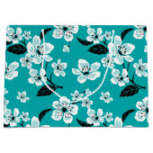 CHERRY BLOSSOM - SAKURA (TEAL) Gift Bag ラージペーパーバッグ (正面)