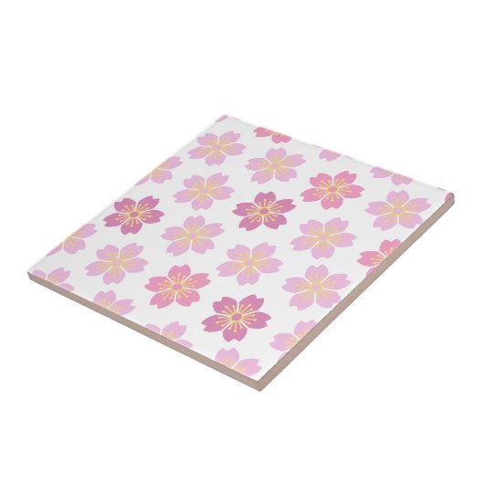 Cherry Blossom "SAKURA" White タイル (側面)