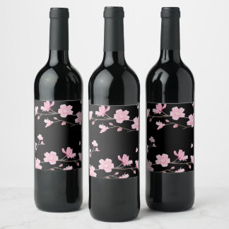 Cherry Blossom – Sakura Wine Bottle Label ワインラベル