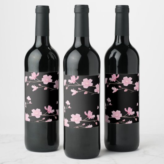 Cherry Blossom – Sakura Wine Bottle Label ワインラベル (ボトル)