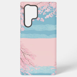 Cherry Blossom Seigaiha Phone Case Samsung Galaxy S22 Ultraケース
