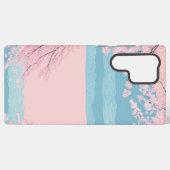 Cherry Blossom Seigaiha Phone Case Samsung Galaxyケース (裏面横)