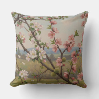 Cherry Blossom Serenity - Botanical Pillow Art クッション