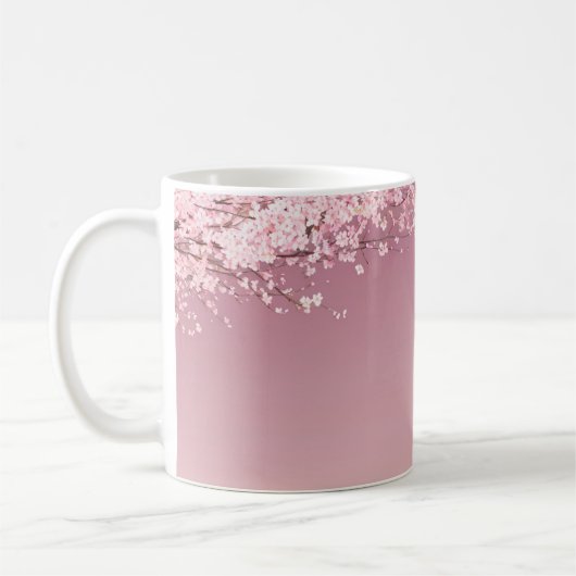 Cherry Blossom Spring Mug - Japanese Elegance コーヒーマグカップ (左)