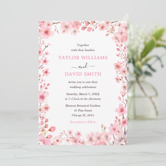 Cherry Blossom Spring Wedding 招待状 (スタンド正面)