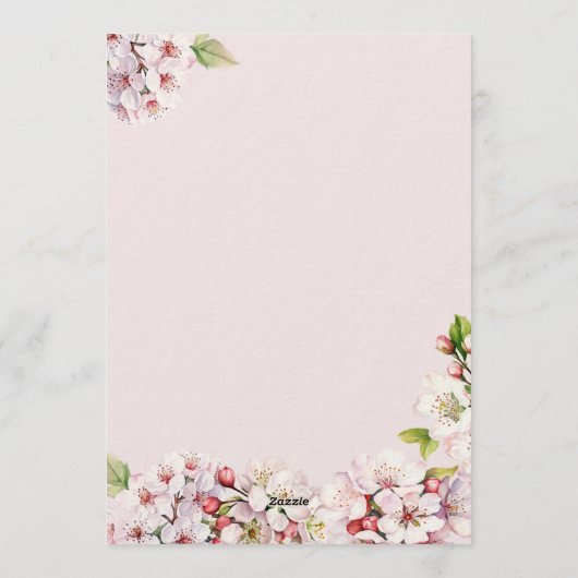 Cherry Blossom Spring Wedding Invitation 招待状 (裏面)