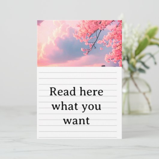 Cherry Blossom Spring Wedding Invitation - Japanes 招待状 (スタンド正面)