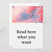 Cherry Blossom Spring Wedding Invitation - Japanes 招待状 (正面/裏面)