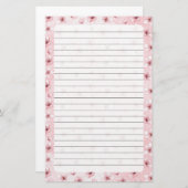 Cherry Blossom, Stationery Size: 5.5" x 8.5" 便箋 (正面/裏面)