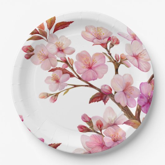 Cherry Blossom Study in Bloom — Paper Plates ペーパープレート (正面)