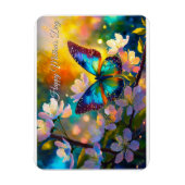 Cherry Blossom Sunrise Mother's Day Butterfly マグネット (縦)