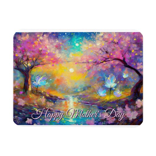 Cherry Blossom Sunrise Mother's Day Stream マグネット (横)