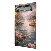 Cherry Blossom Swan Lake Clipboard – Aesthetic F ミニクリップボード (アングル2)