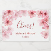 Cherry Blossom Thank You Wedding Favor   スパークリングワインラベル (シングルラベル)