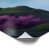 Cherry Blossom Tree Above Waterfalls ポスター (コーナー)