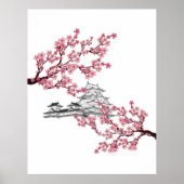 Cherry Blossom Tree Design- Japanese Sakura tree  ポスター (正面)