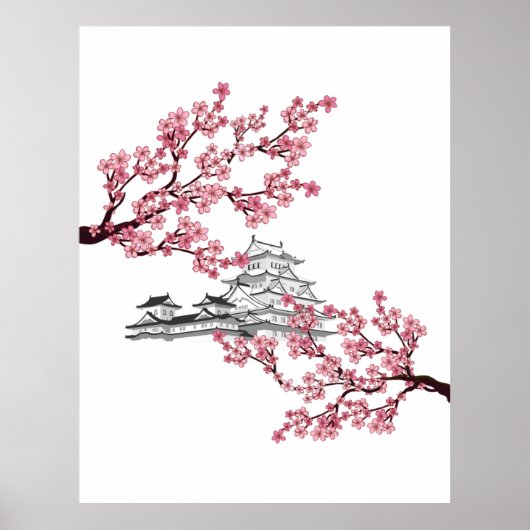Cherry Blossom Tree Design- Japanese Sakura tree  ポスター (正面)