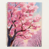 Cherry Blossom Trees Pink Floral Painting プランナー手帳 (正面)