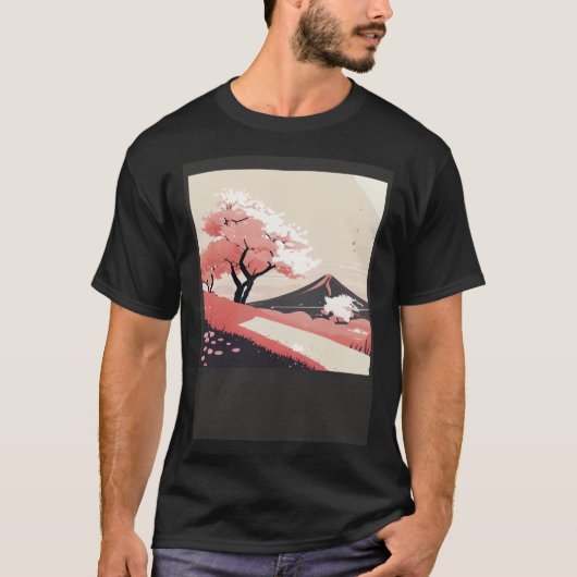 Cherry Blossom trees pink shades of countryside hi Tシャツ (正面)