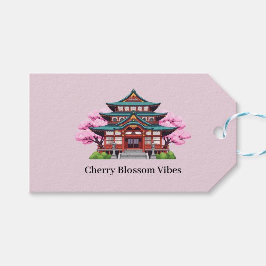 Cherry Blossom Vibes Sakura Sticker Pack Rectangle ギフトタグ (正面(横))