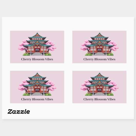 Cherry Blossom Vibes Sakura Sticker Pack Rectangle 長方形シール (シート)