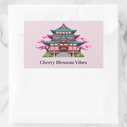 Cherry Blossom Vibes Sakura Sticker Pack Rectangle 長方形シール (バッグ)