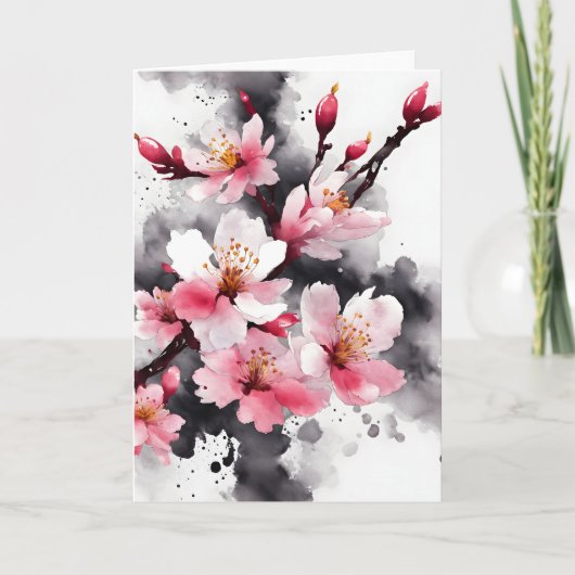 Cherry Blossom - Watercolor flowers カード (正面)