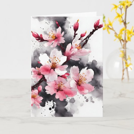 Cherry Blossom - Watercolor flowers カード (黄色い花)