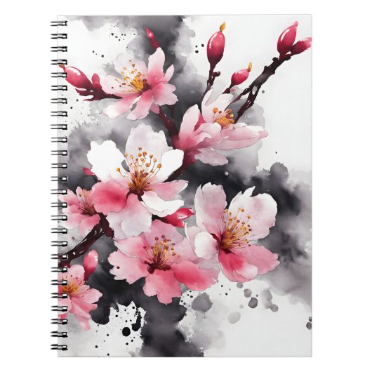 Cherry Blossom - Watercolor flowers ノートブック (正面)