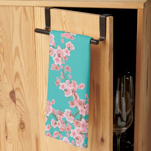 Cherry Blossom Watercolor Kitchen Towels キッチンタオル (三つ折り)